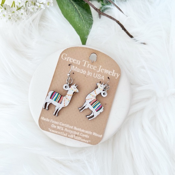 Colorful Llama Earrings - Picture 2 of 3